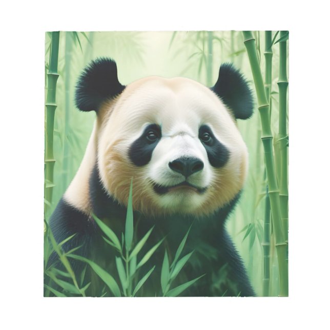 Panda Double Exposure Animal Nature Wilderness Art Notepad (Front)