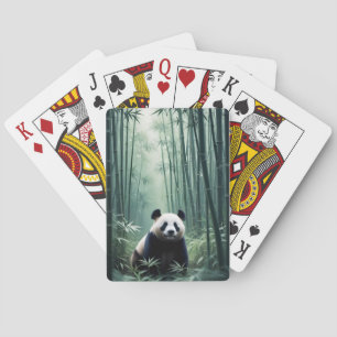 Panda Double Exposure Animal Nature Wilderness Art Playing Cards