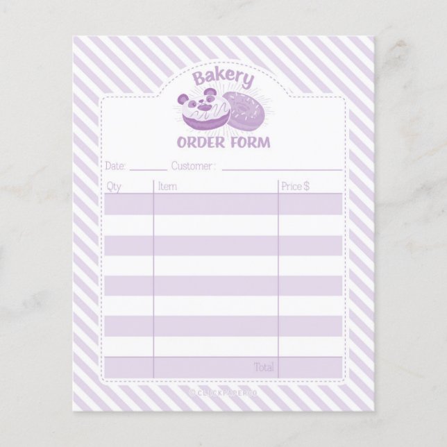 Panda Doughnut Bakery Order Form Flyer (Front)