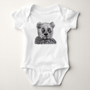 Panda drawing Baby Jersey Bodysuit
