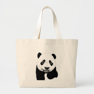 Panda drawing large tote bag