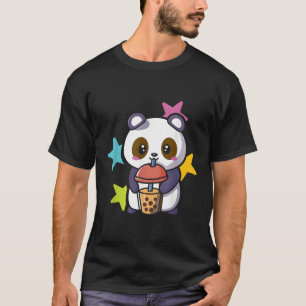 Panda Drinking Boba Pearl Milk Tea Bubble Tea T-Shirt