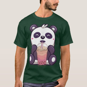 Panda Drinking Bubble Boba Tea Japanese T-Shirt
