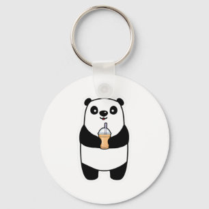 Panda Drinking Bubble Tea Key Ring