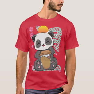 Panda Drinking Coffee Kawaii Bear Cub Moka Barista T-Shirt