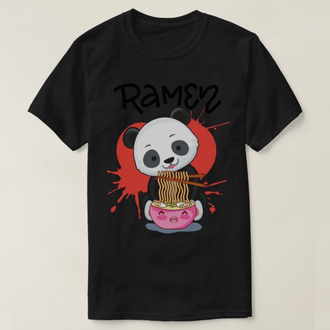 Panda Eat Ramen - Cute Animal Friendly Panda  T-Shirt (Design Front)