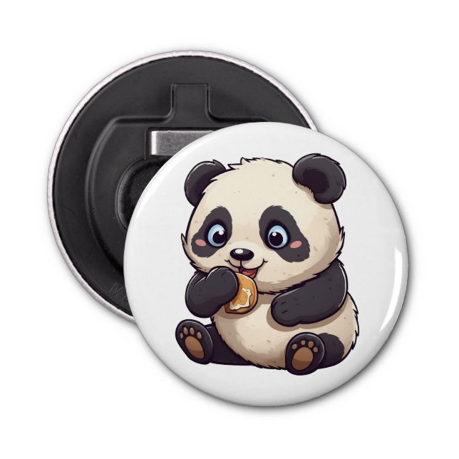 Panda eating a cookie bottle opener (Front)