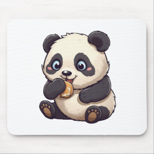 Panda eating a cookie mouse mat
