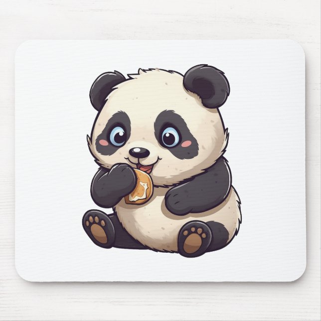 Panda eating a cookie mouse mat (Front)