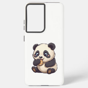 Panda eating a cookie samsung galaxy case