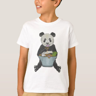 Panda eating a noodle bowl T-Shirt