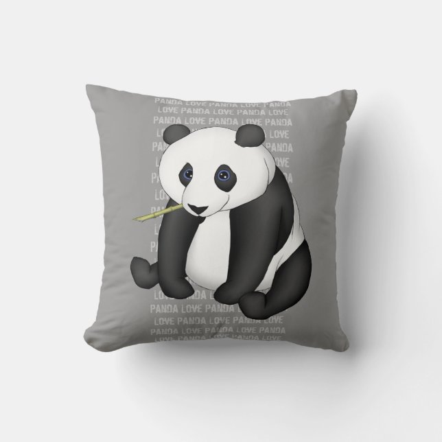 Panda Eating Bamboo Cushion (Front)