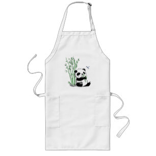 Panda Eating Bamboo Long Apron