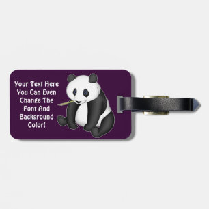 Panda Eating Bamboo Luggage Tag