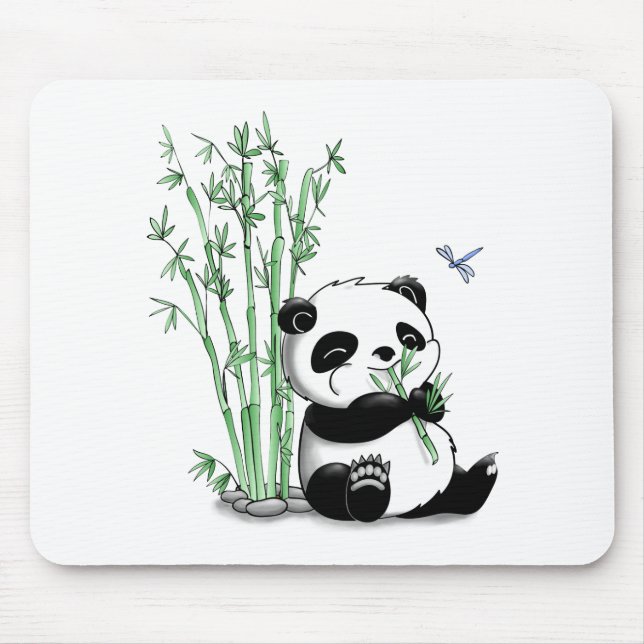 Panda Eating Bamboo Mouse Mat (Front)