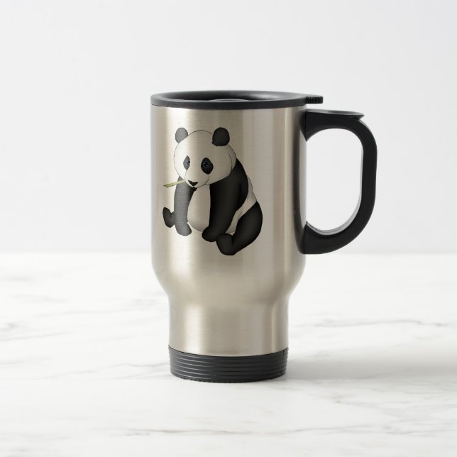 Panda Eating Bamboo Travel Mug (Right)
