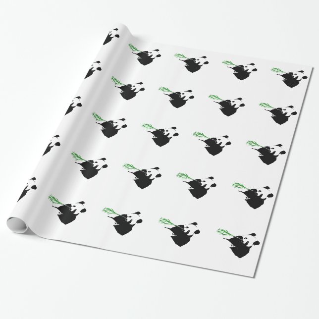 Panda eating Bamboo Wrapping Paper (Unrolled)