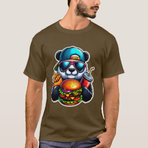 PANDA EATING CHEESEBURGER 4 T-Shirt
