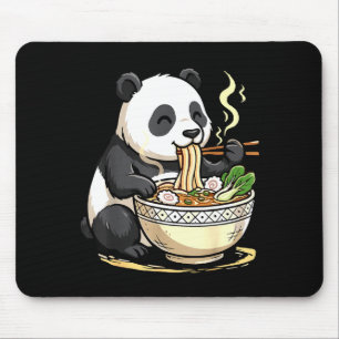Panda Eating Funny Ramen Noodles Mouse Mat