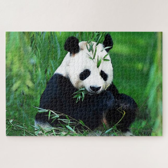 Panda Eating Leaves Jigsaw Puzzle (Horizontal)