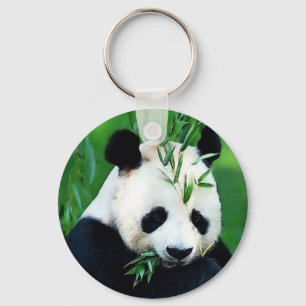 Panda Eating Leaves Key Chains