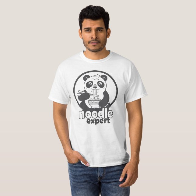 panda eating noodle T-Shirt (Front Full)