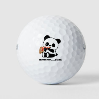 PANDA EATING PIZZA - cute golf balls