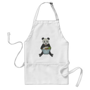 Panda eating ramen noodles standard apron