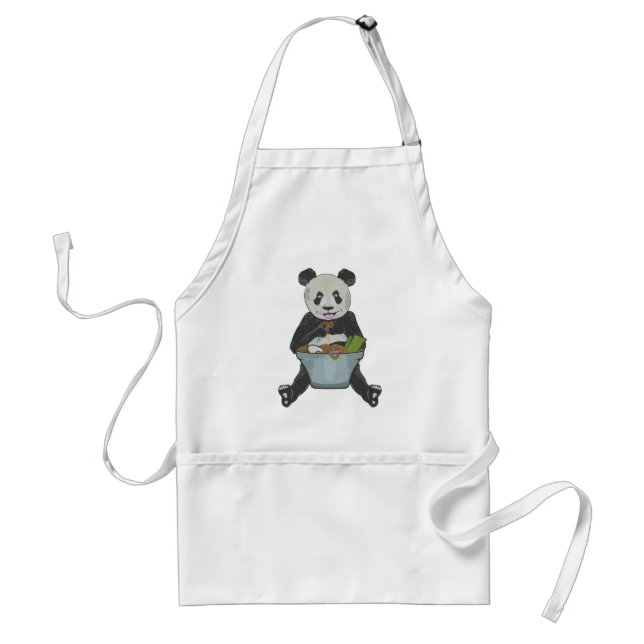 Panda eating ramen noodles standard apron (Front)