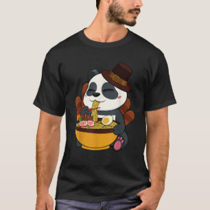 Panda Eating Ramen Thanksgiving Day Japanese Food  T-Shirt