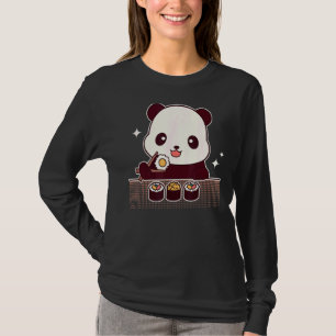Panda Eating Sushi Cute Panda Bear T-Shirt