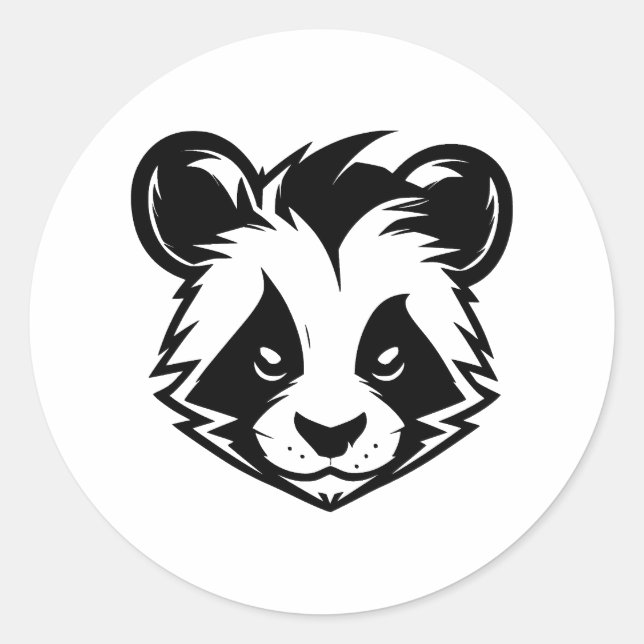 Panda Essence in Black and White Classic Round Sticker (Front)