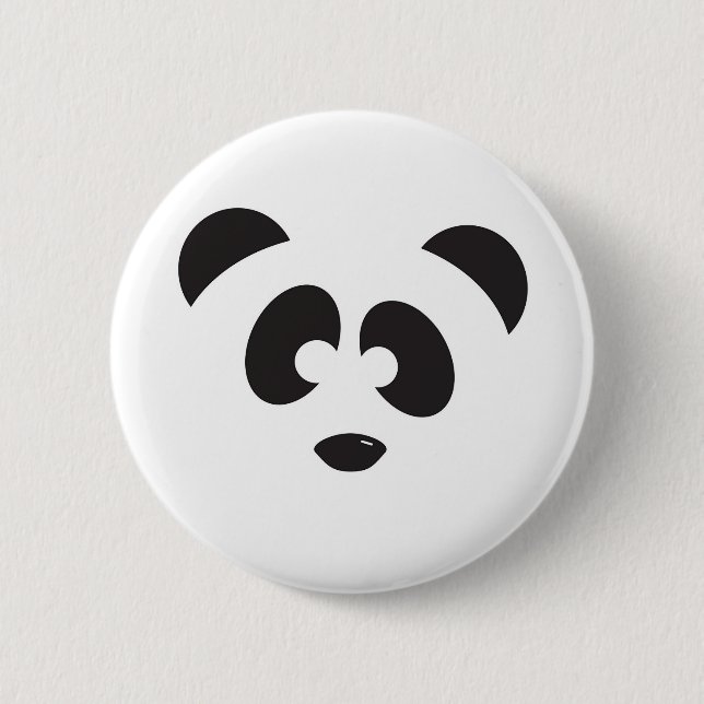 Panda Face 6 Cm Round Badge (Front)