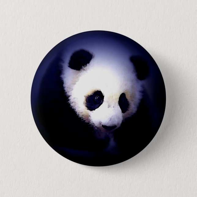 Panda Face 6 Cm Round Badge (Front)