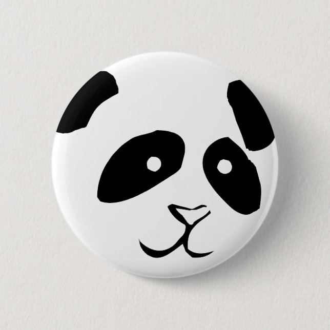 PANDA FACE 6 CM ROUND BADGE (Front)