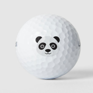 Panda Face Black and White Bear Golf Balls