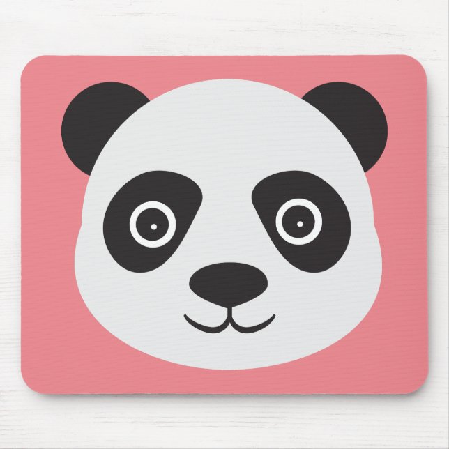Panda Face Black and White Bear Mouse Mat (Front)