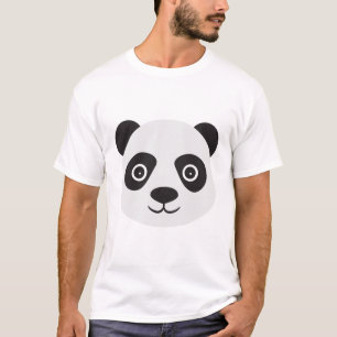 Panda Face Black and White Bear T-Shirt