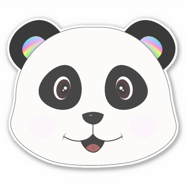 Panda Face Custom-Cut Vinyl Sticker (Front)