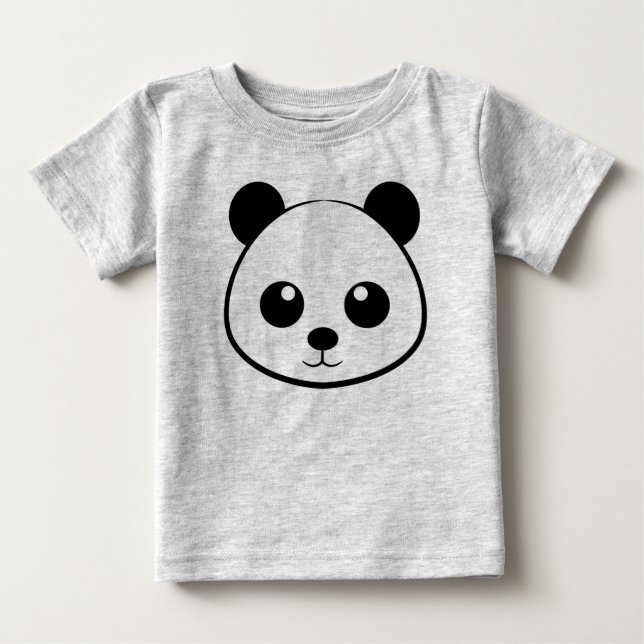 Panda face Drawing Baby T-Shirt (Front)