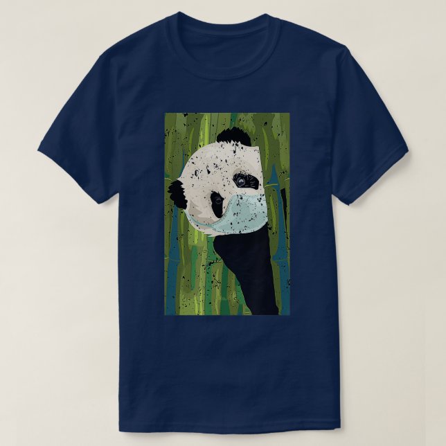 Panda face mask shirt Funny Quarantine Gift Retro  (Design Front)