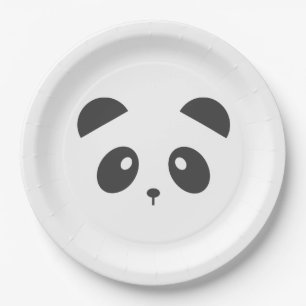 Panda face paper plates
