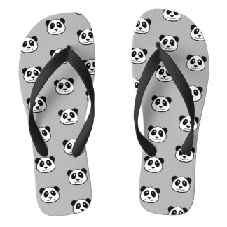 Panda Face Pattern Flip Flops