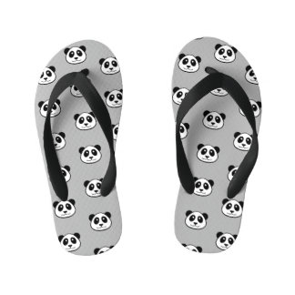 Panda Face Pattern Kid's Flip Flops