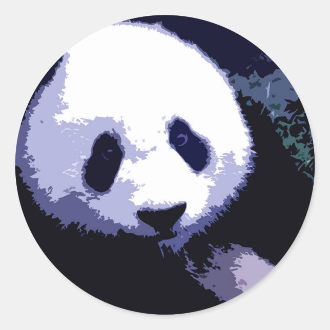 Panda Face Pop Art Classic Round Sticker (Front)
