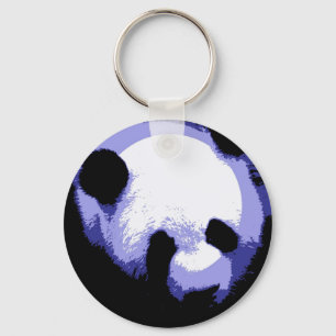 Panda Face Pop Art Key Ring
