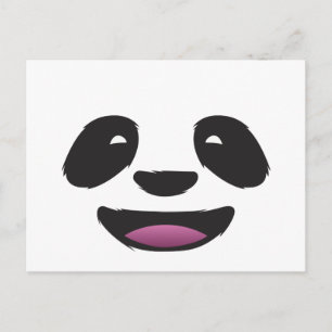 Panda face postcard