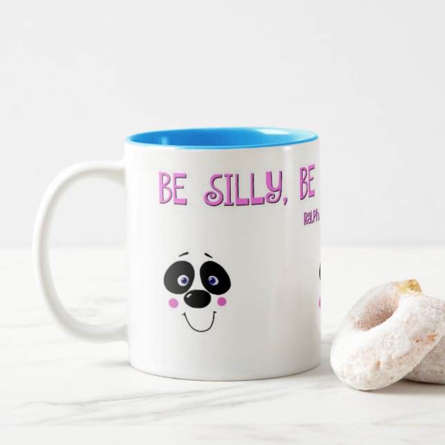Panda Faces Mug w/ Emerson quote (With Donut)