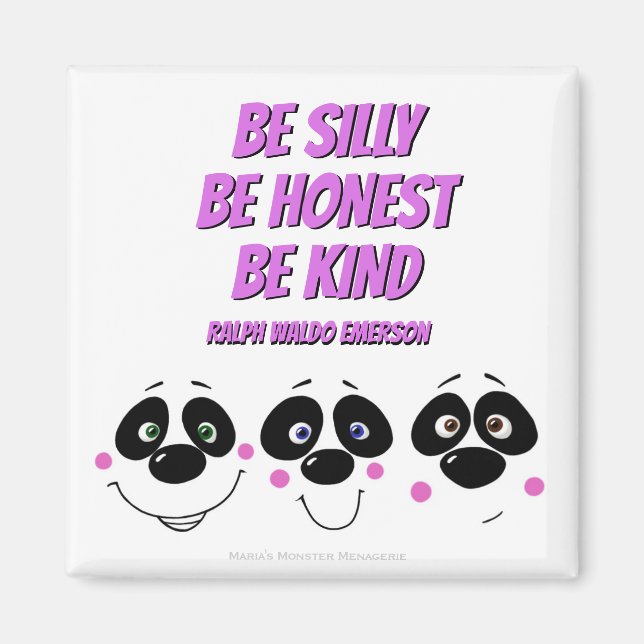 Panda Faces w/ Emerson quote, magnet (Front)