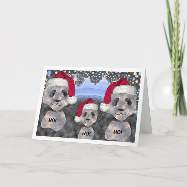 Panda Family Christmas Holiday Card (Front)